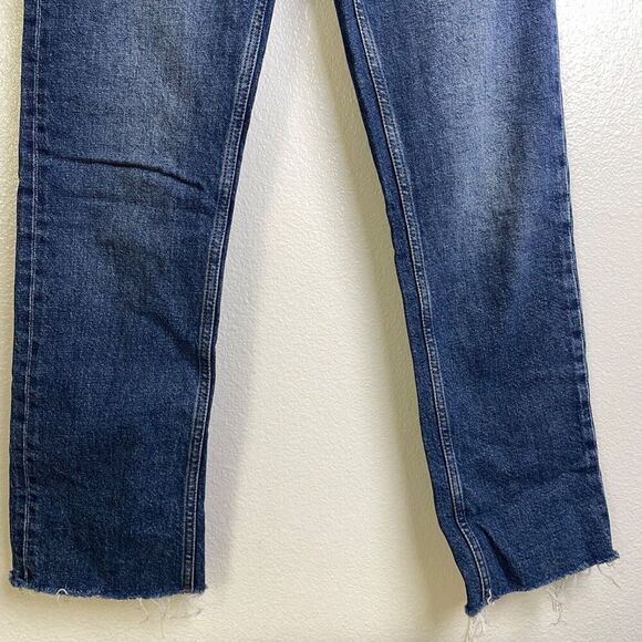 Anine Bing Enzo Jeans 27 Womens Slim Straight Distressed Raw Hem Split Cotton - Picture 6 of 14